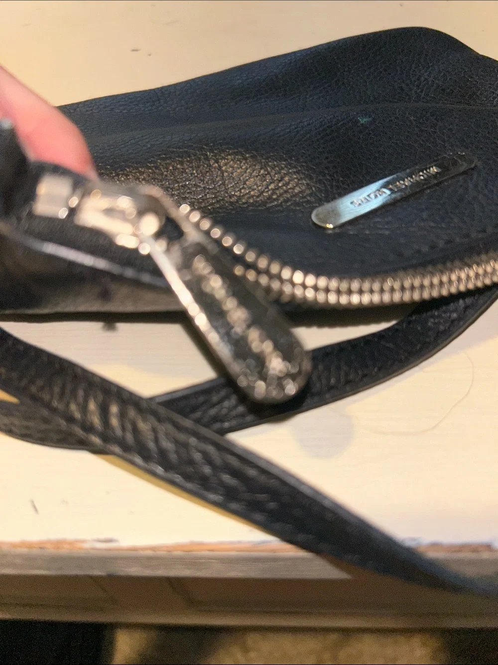 Michael Kors Black Pebbled Leather Slim Crossbody